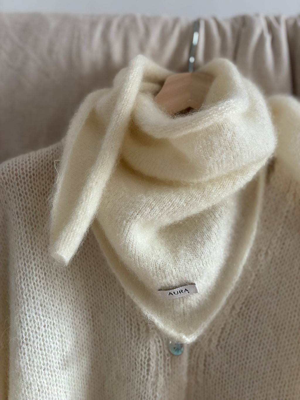 Mohair Blend Triangle Scarf